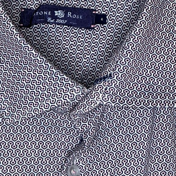 Stone Rose Size 6 (XXL) Short Sleeve Sport Performance Shirt‎ Blue-Pink Design - Picture 2 of 9